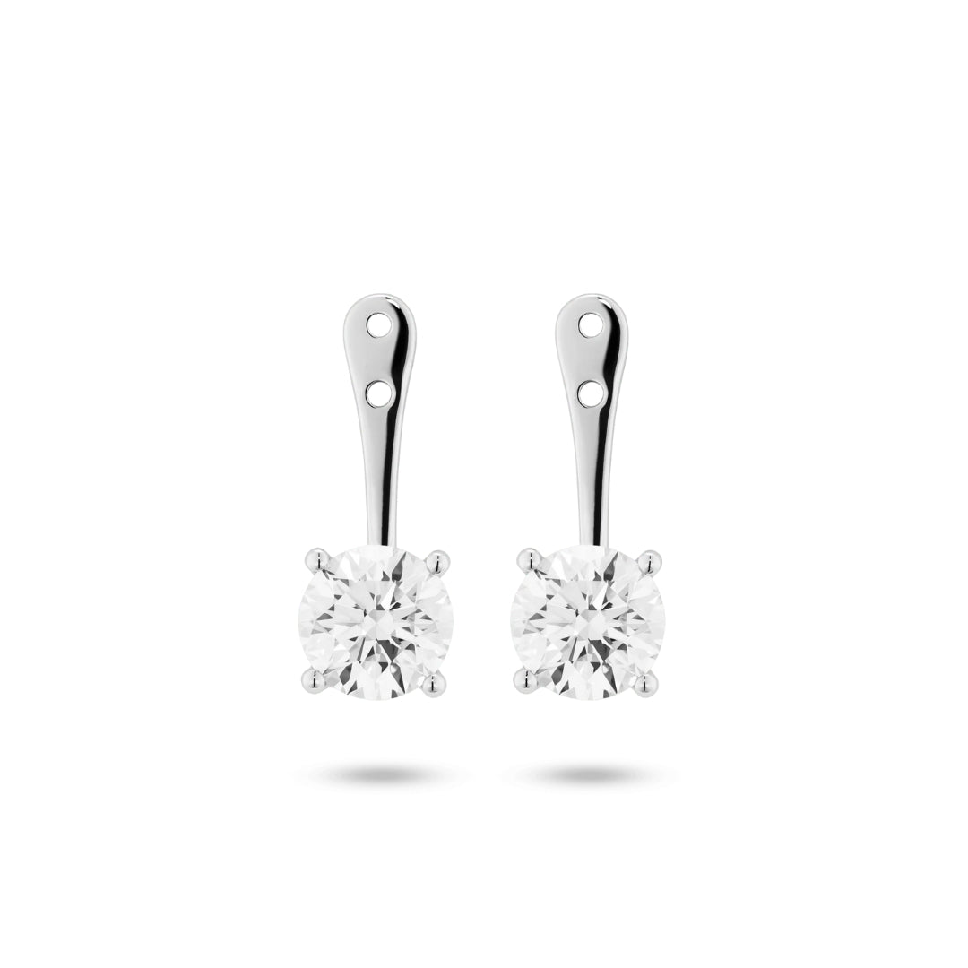 Lab-Grown Diamond 2ct. tw. Round Brilliant Solitaire Ear Jacket Earrings