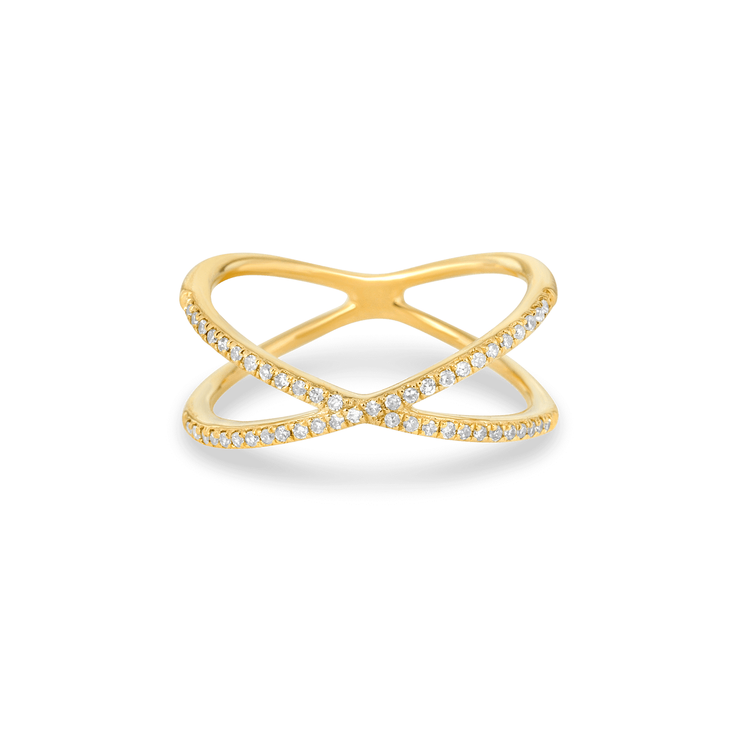 Diamond Pave X Ring