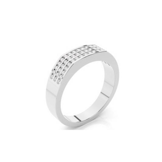 Channel Setting Round Diamond Mens Ring