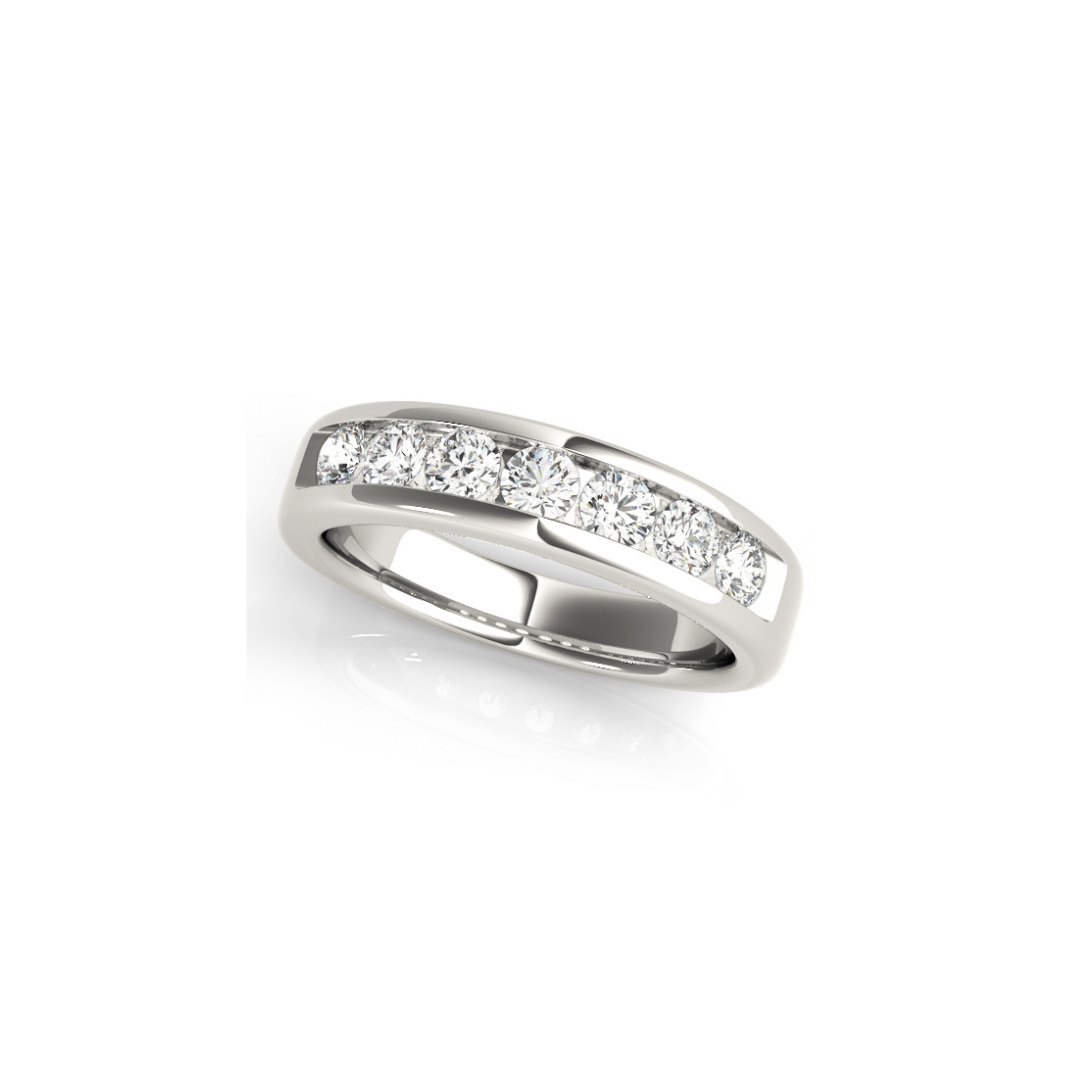 7 Stone Channel Set Band 1/4 Carat Total Weight