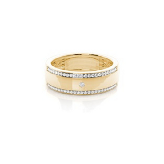 Micro Prong and Bezel Set Diamond Wedding Band