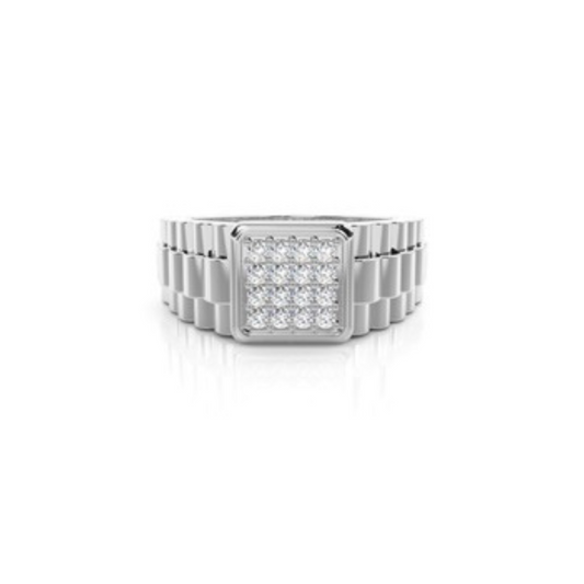 Prong Setting Round Diamond Mens Ring