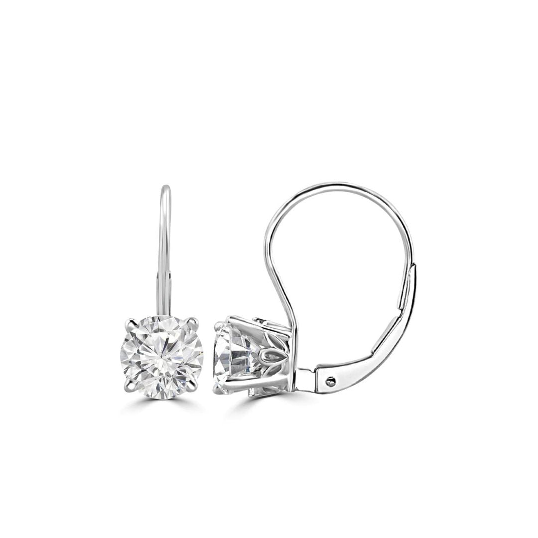 Shimmering 1 Carat Solitaire Earrings