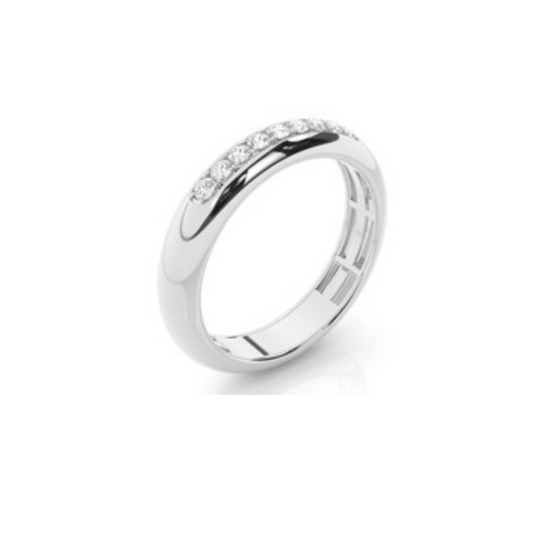 Micro Prong Setting Round Diamond Wedding Band