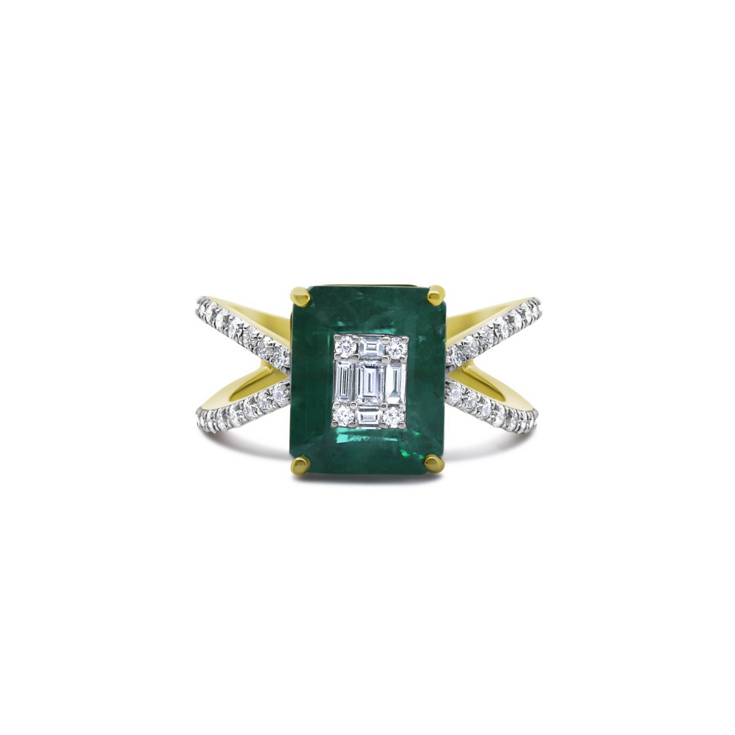 EMERALD & DIAMOND ORBITAL RING