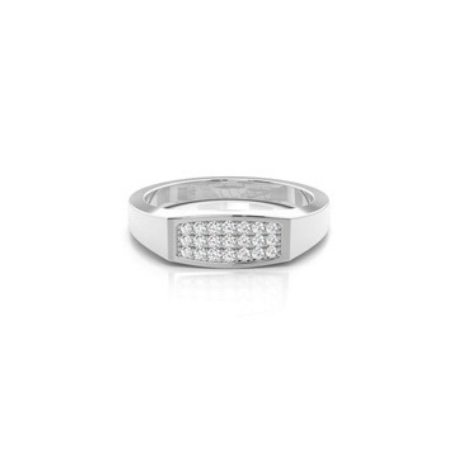 Pave Setting Round Diamond Mens Ring