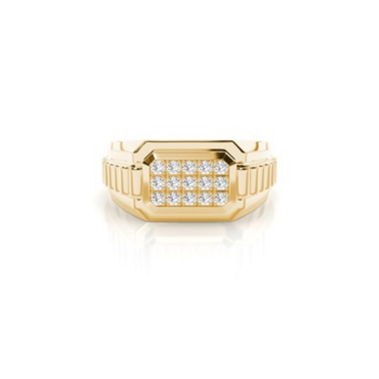 Prong Setting Round Diamond Mens Ring