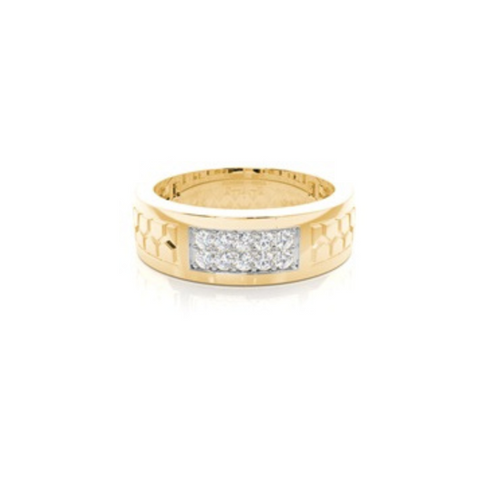 Shared Prong Setting Round Diamond Mens Ring