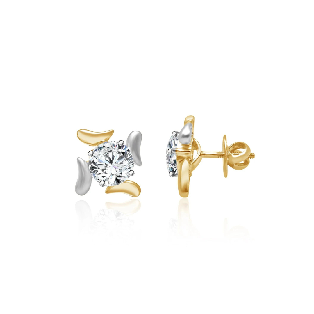 Swastika 40 Pointer Solitaire Earrings