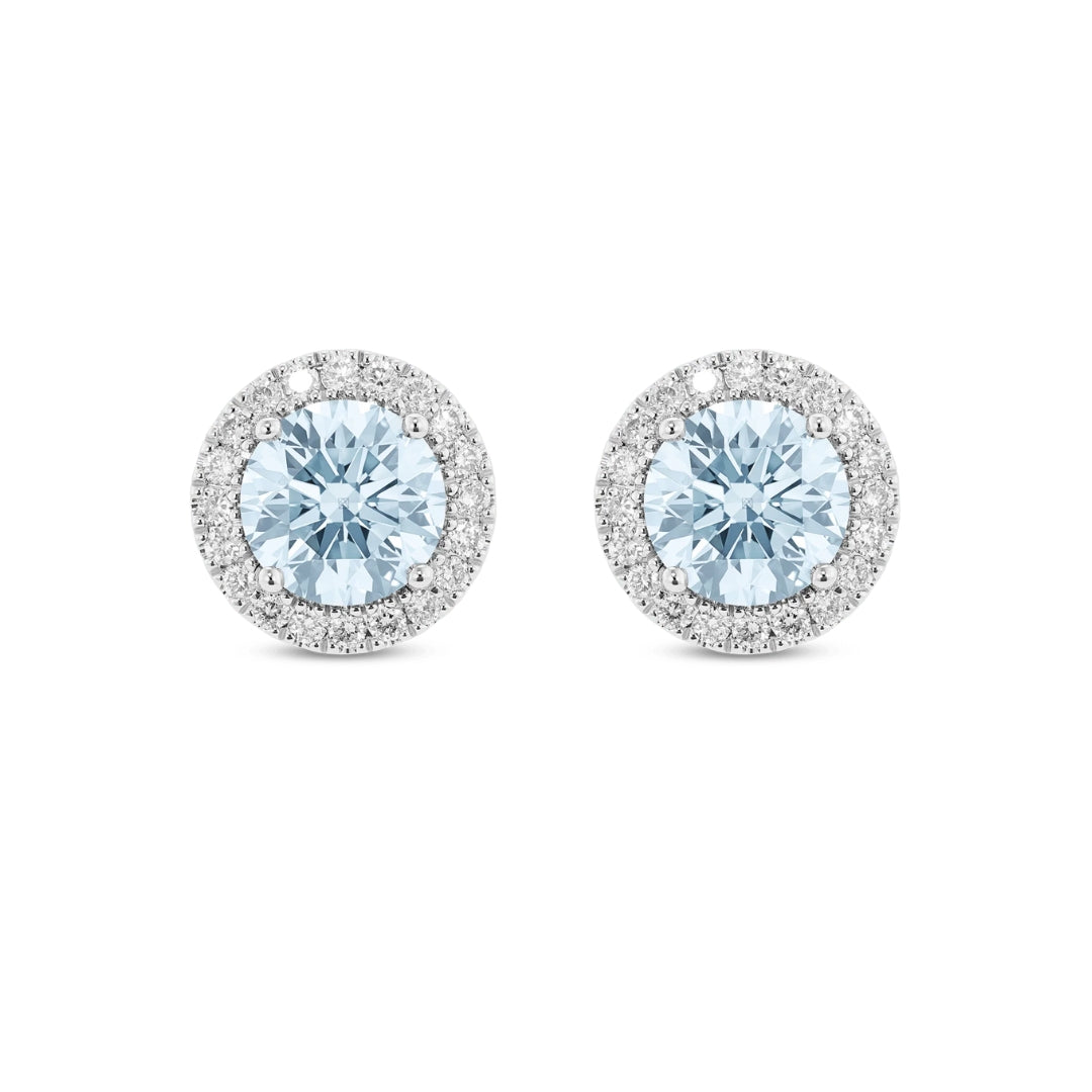 Lab-Grown Diamond 2ct. tw. Halo 14k Gold Earrings