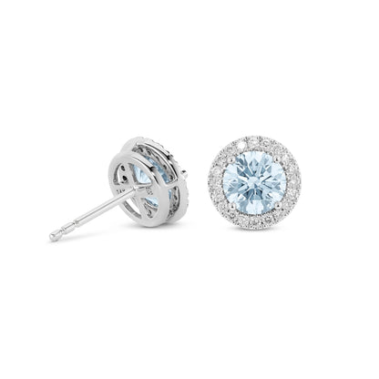 Lab-Grown Diamond 2ct. tw. Halo 14k Gold Earrings