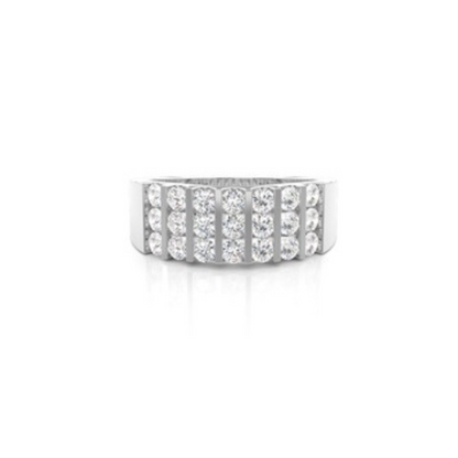 Channel Setting Round Diamond Mens Ring