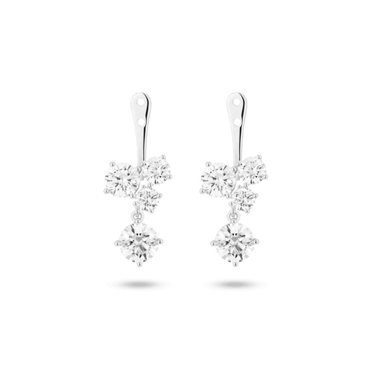 Lab-Grown Diamond 3³⁄₁₀ct. tw. Round Brilliant Cluster Ear Jacket Earrings