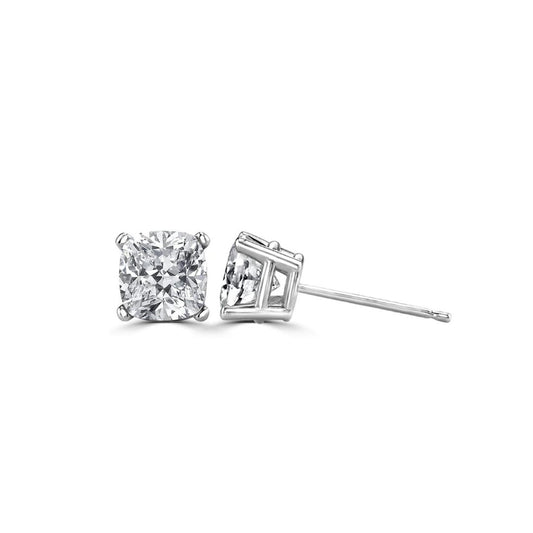 Abstracto 1ct Cushion Solitaire Lab Diamond Earrings