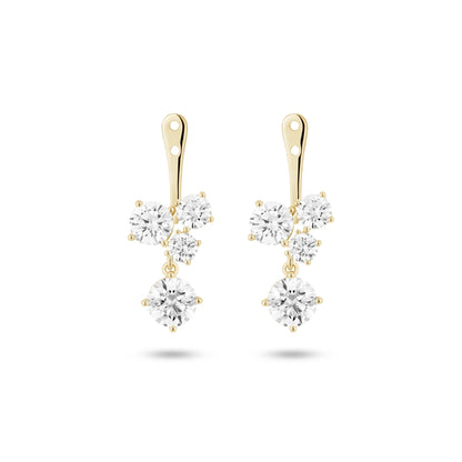 Lab-Grown Diamond 3³⁄₁₀ct. tw. Round Brilliant Cluster Ear Jacket Earrings