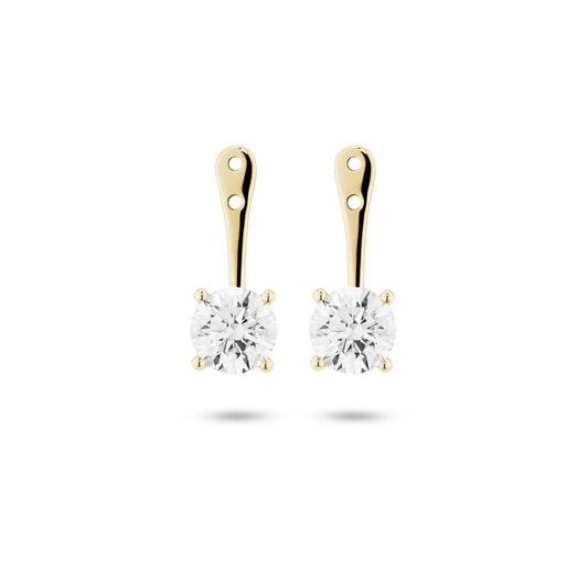 Lab-Grown Diamond 2ct. tw. Round Brilliant Solitaire Ear Jacket Earrings