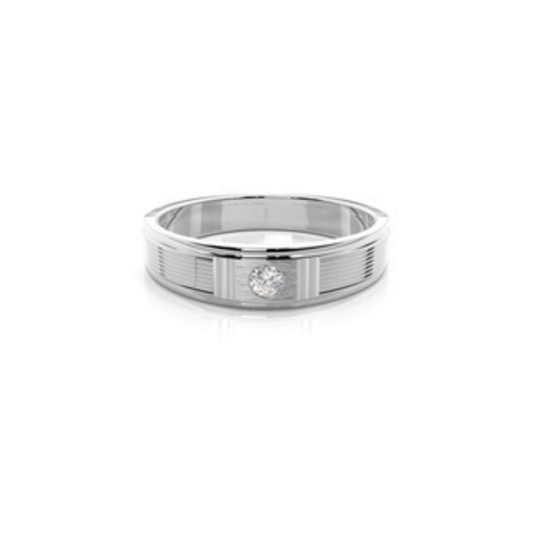 Channel Setting Round Diamond Mens Rings