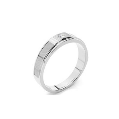 Channel Setting Round Diamond Mens Rings