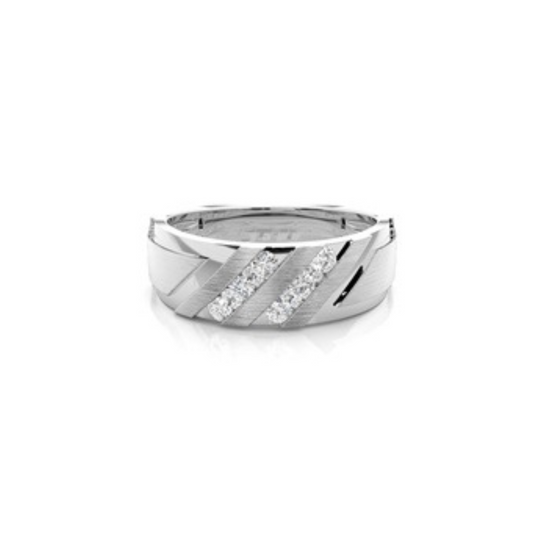 Channel Setting Round Diamond Mens Ring